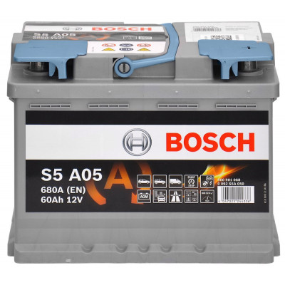 Автомобильный аккумулятор Bosch 60Ah 680A S5 A05 AGM 0092S5A050