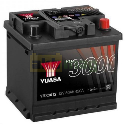 Автомобильный аккумулятор Yuasa 50Ah 420A SMF YBX3012