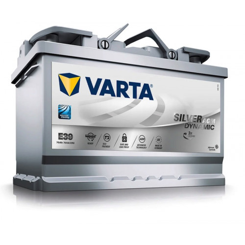 Автомобильный аккумулятор Varta 70Ah 760A E39 Silver Dynamic AGM