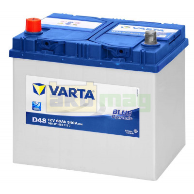 Автомобильный аккумулятор Varta 60Ah 540A D48 Blue Dynamic