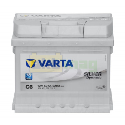 Автомобильный аккумулятор Varta 52Ah 520A C6 Silver Dynamic