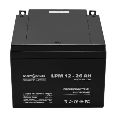 Аккумулятор LogicPower 12V 26Ah LPM12-26