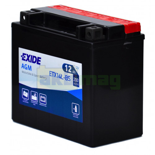 Мото аккумулятор Exide 12Ah ETX14L-BS
