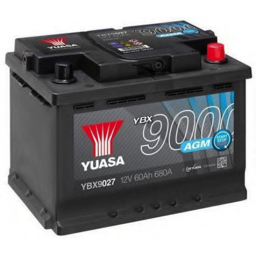 Автомобильный аккумулятор Yuasa 60Ah 680A AGM YBX9027