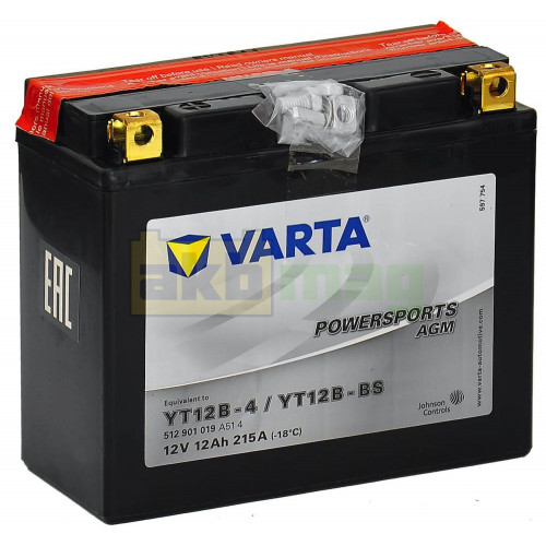 Мото аккумулятор Varta 12Ah Powersport AGM YT12B-BS/YT12B-4
