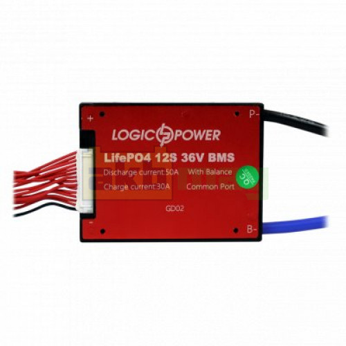 Плата BMS LogicPower LiFePO4 36V 12S 50A/30A LP14695