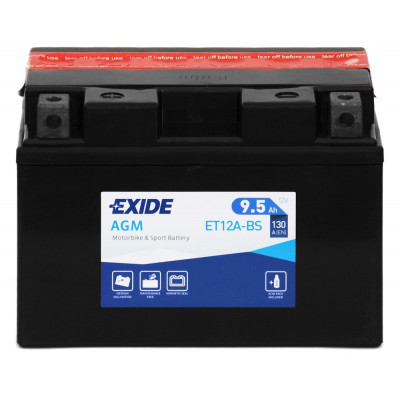 Мото аккумулятор Exide 9,5Ah ET12A-BS