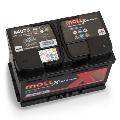 Автомобільний акумулятор Moll 75Ah 720A X-tra Charge 84075