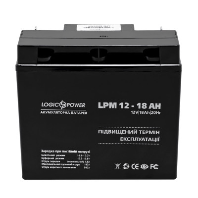 Акумулятор LogicPower 12V 18Ah LPM12-18