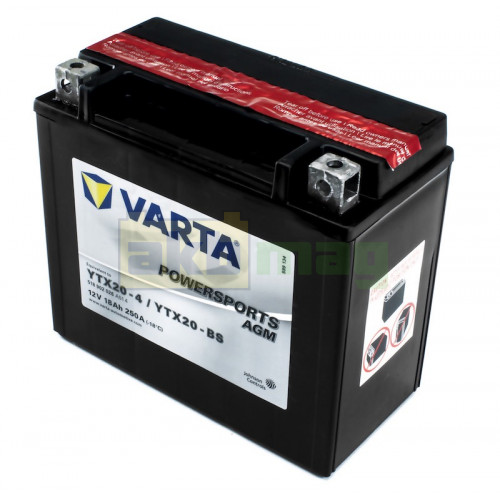 Мото аккумулятор Varta 18Ah PowerSports AGM YTX20-BS
