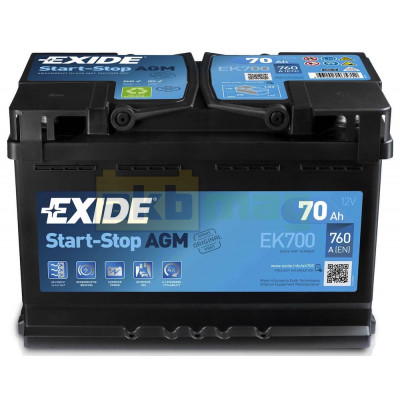 Автомобильный аккумулятор Exide 70Ah 760A Start-Stop AGM EK700