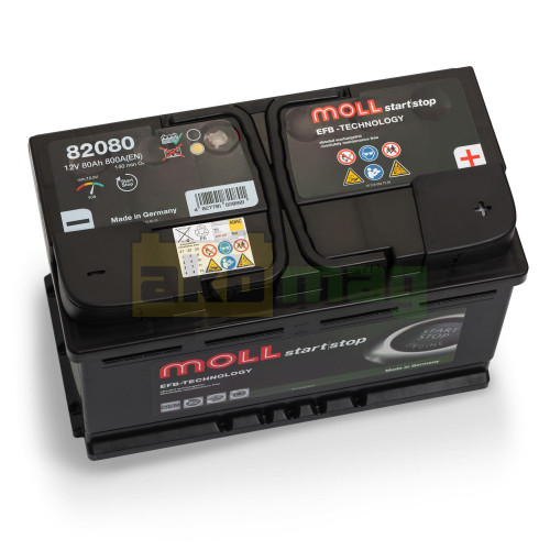 Автомобільний акумулятор Moll 80Ah 800A EFB 82080