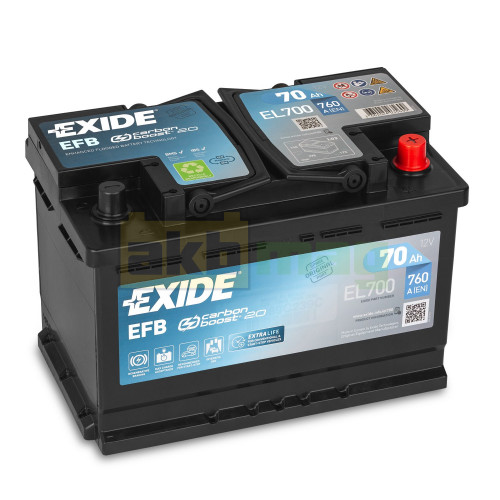 Автомобільний акумулятор Exide 70Ah 720A Start-Stop EFB EL700