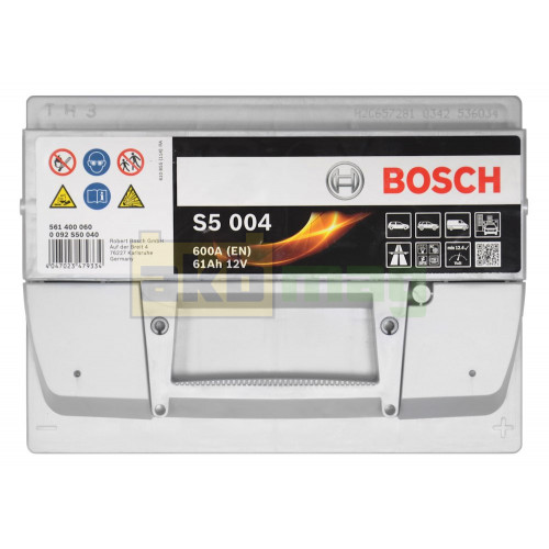 Автомобильный аккумулятор Bosch 61Ah 600A S5 004 0092S50040