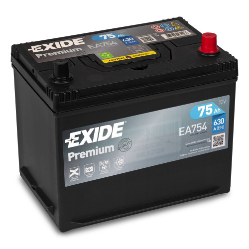 Автомобільний акумулятор Exide 75Ah 630A Premium EA754