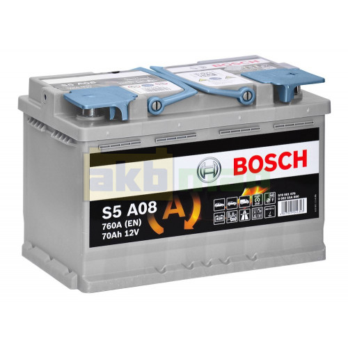 Автомобильный аккумулятор Bosch 70Ah 760A S5 A08 AGM 0092S5A080