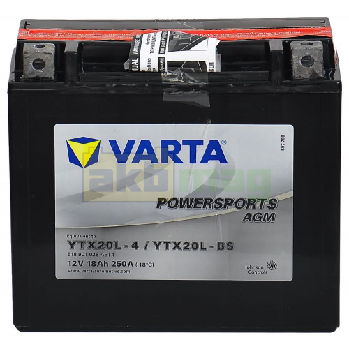 Мото аккумулятор Varta 18Ah Powersport AGM YTX20L-BS