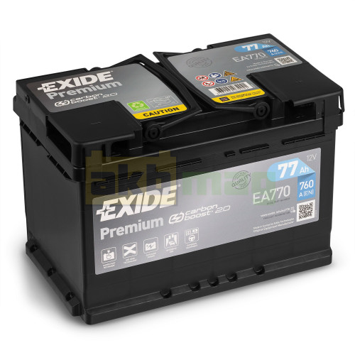 Автомобильный аккумулятор Exide 77Ah 760A Premium EA770
