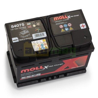 Автомобильный аккумулятор Moll 75Ah 720A X-tra Charge 84075