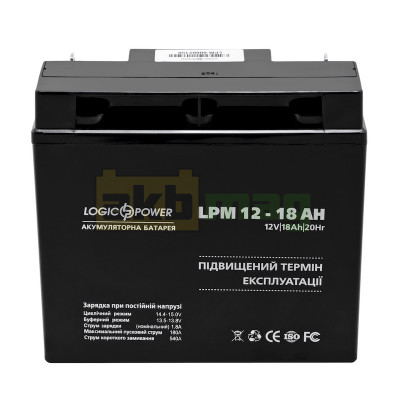 Аккумулятор LogicPower 12V 18Ah LPM12-18
