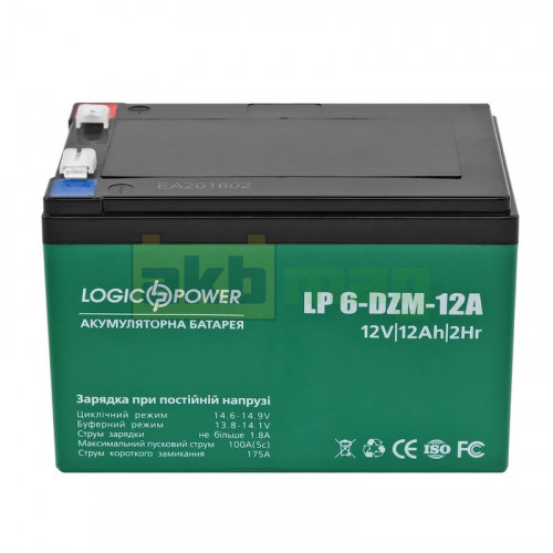 Тяговый аккумулятор LogicPower 12V 12Ah LP6-DZM-12