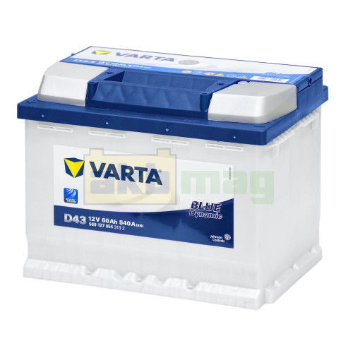 Автомобильный аккумулятор Varta 60Ah 540A D43 Blue Dynamic