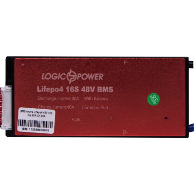 Плата BMS LogicPower LiFePO4 48V 16S 80A/40A LP11592