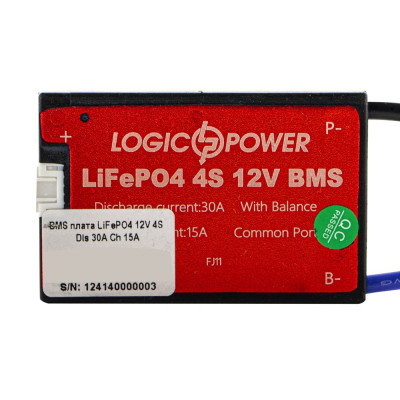 Плата BMS LogicPower LiFePO4 12V 4S 30A/15A LP12414