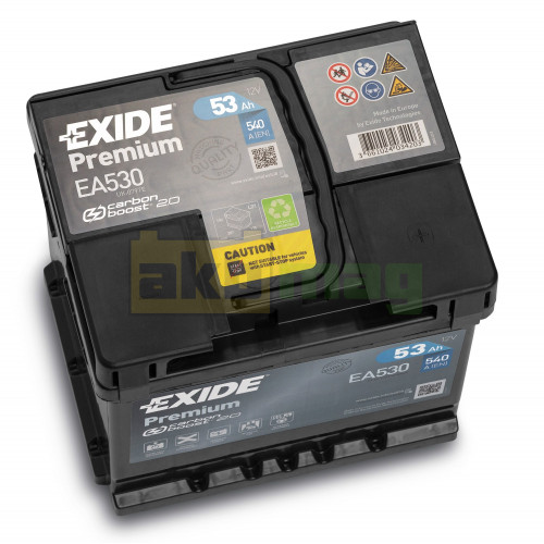 Автомобильный аккумулятор Exide 53Ah 540A Premium EA530