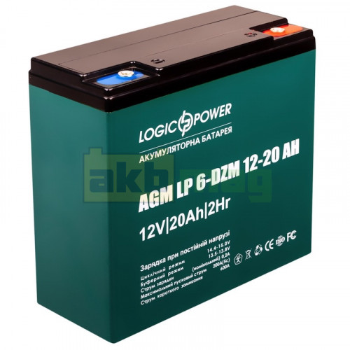 Тяговый аккумулятор LogicPower 12V 20Ah LP6-DZM-20