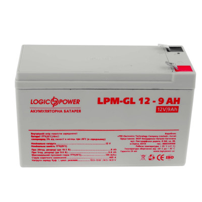 Аккумулятор LogicPower 12V 9Ah LPM-GL12-9