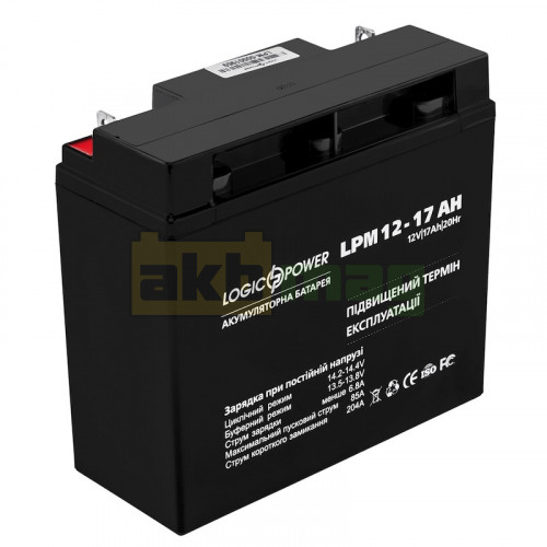 Аккумулятор LogicPower 12V 17Ah LPM12-17