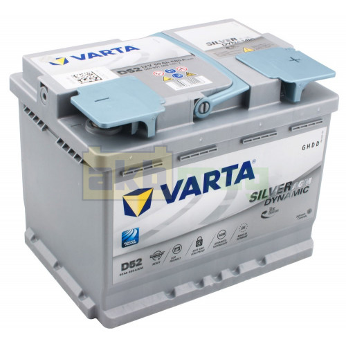 Автомобільний акумулятор Varta 60Ah 680A D52 Silver Dynamic AGM