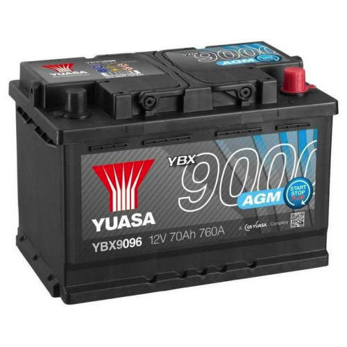 Автомобильный аккумулятор Yuasa 70Ah 760A AGM YBX9096