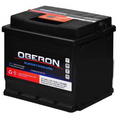 Автомобільний акумулятор Oberon 50Ah 420A Eurostandard