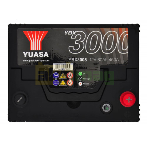 Автомобильный аккумулятор Yuasa 60Ah 500A SMF YBX3005
