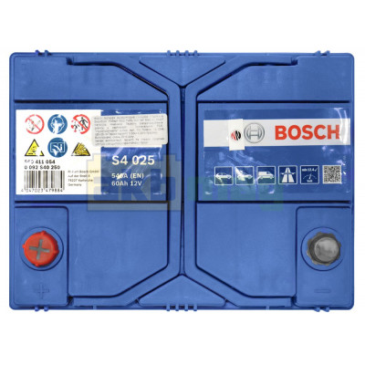 Автомобильный аккумулятор Bosch 60Ah 540A S4 025 0092S40250