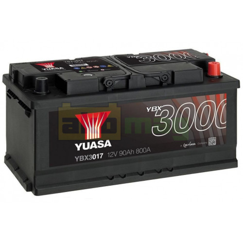 Автомобильный аккумулятор Yuasa 90Ah 800A SMF YBX3017