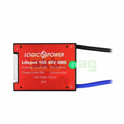 Плата BMS LogicPower LiFePO4 48V 16S 60A/30A LP15068