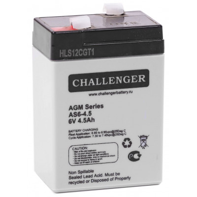 Аккумулятор Challenger 6V 4,5Ah AS6-4,5