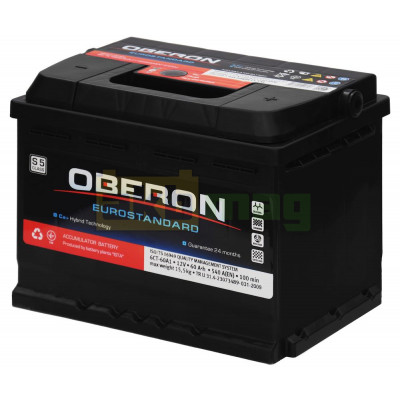 Автомобильный аккумулятор Oberon 60Ah 540A Eurostandard