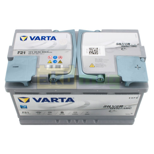 Автомобильный аккумулятор Varta 80Ah 800A F21 Silver Dynamic AGM