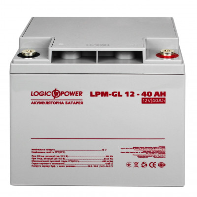 Аккумулятор LogicPower 12V 40Ah LPM-GL12-40
