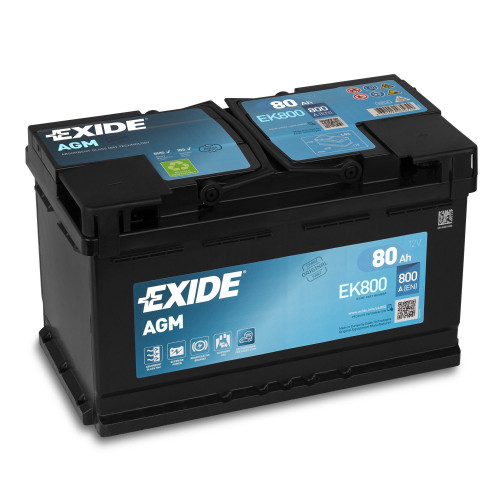 Автомобильный аккумулятор Exide 80Ah 800A Start-Stop AGM EK800