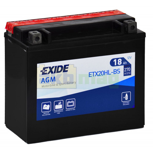 Мото аккумулятор Exide 18Ah ETX20HL-BS