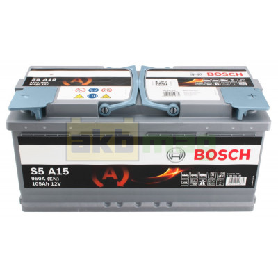 Автомобильный аккумулятор Bosch 105Ah 950A S5 A15 AGM 0092S5A150