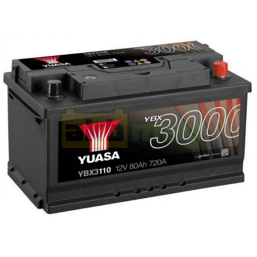 Автомобильный аккумулятор Yuasa 80Ah 720A SMF YBX3110