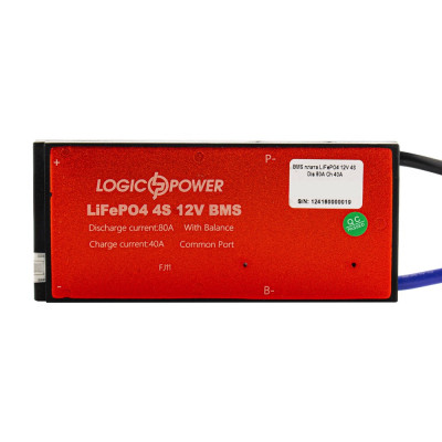Плата BMS LogicPower LiFePO4 12V 4S 80A/40A LP12416