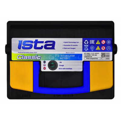 Автомобильный аккумулятор Ista 60Ah 510A Classic