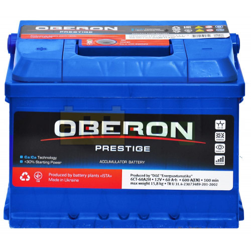 Автомобильный аккумулятор Oberon 6СТ-60 Prestige